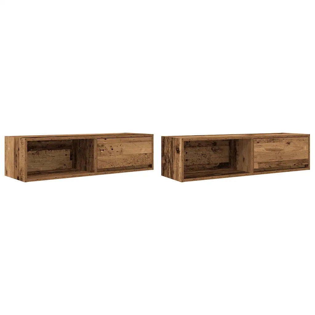 Mobili Porta TV 2 pz | Armadietto TV | Mobile Porta TV Legno Antico 100x31x25,5 cm in Truciolato