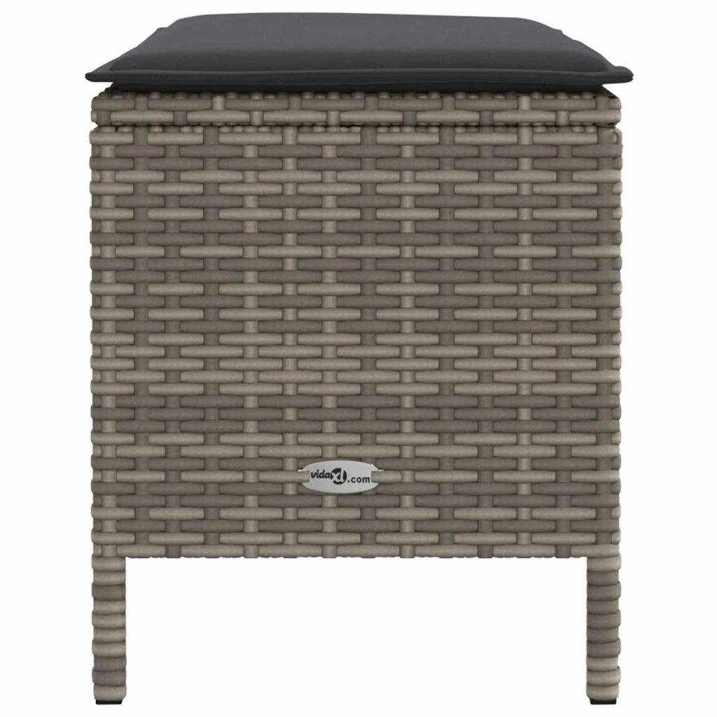 Sedia da giardino-Poggiapiedi da Giardino Grigio e Grigio Scuro 80 x 38 x 45 cm