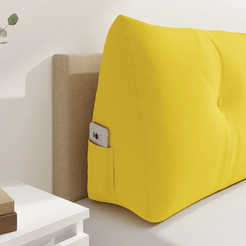 Cuscino per Schiena Giallo Chiaro 200 x 24 x 50 cm Tessuto