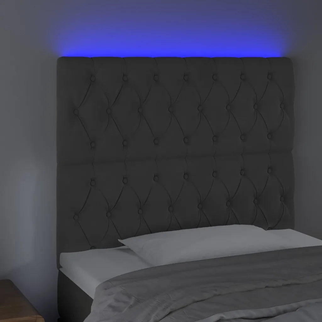 Testiera | Testata a LED GrigioScuro 90x7x118/128cm in Velluto