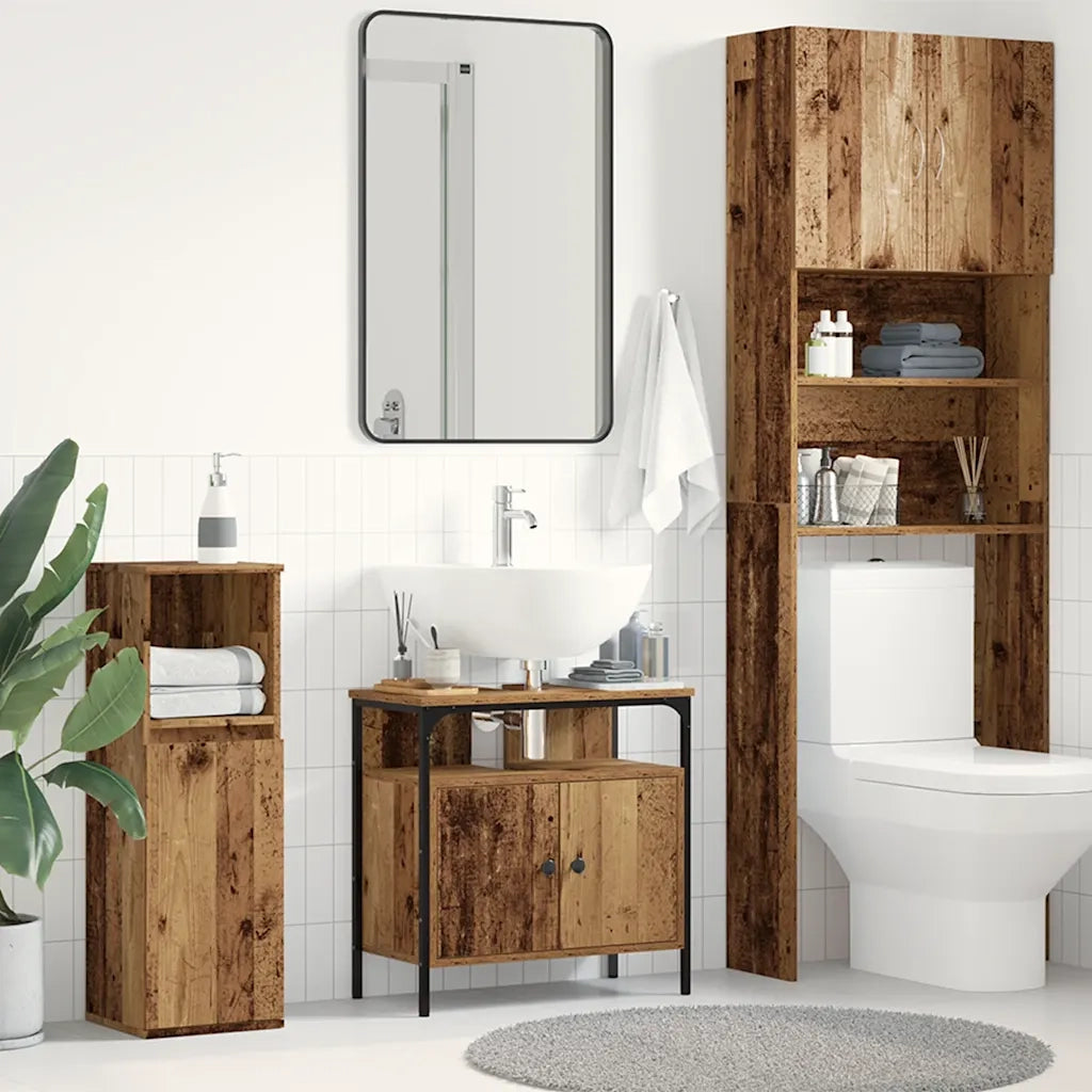 vidaXL Mobile Lavabo Bagno Legno Antico 60x30x60 cm Legno Multistrato