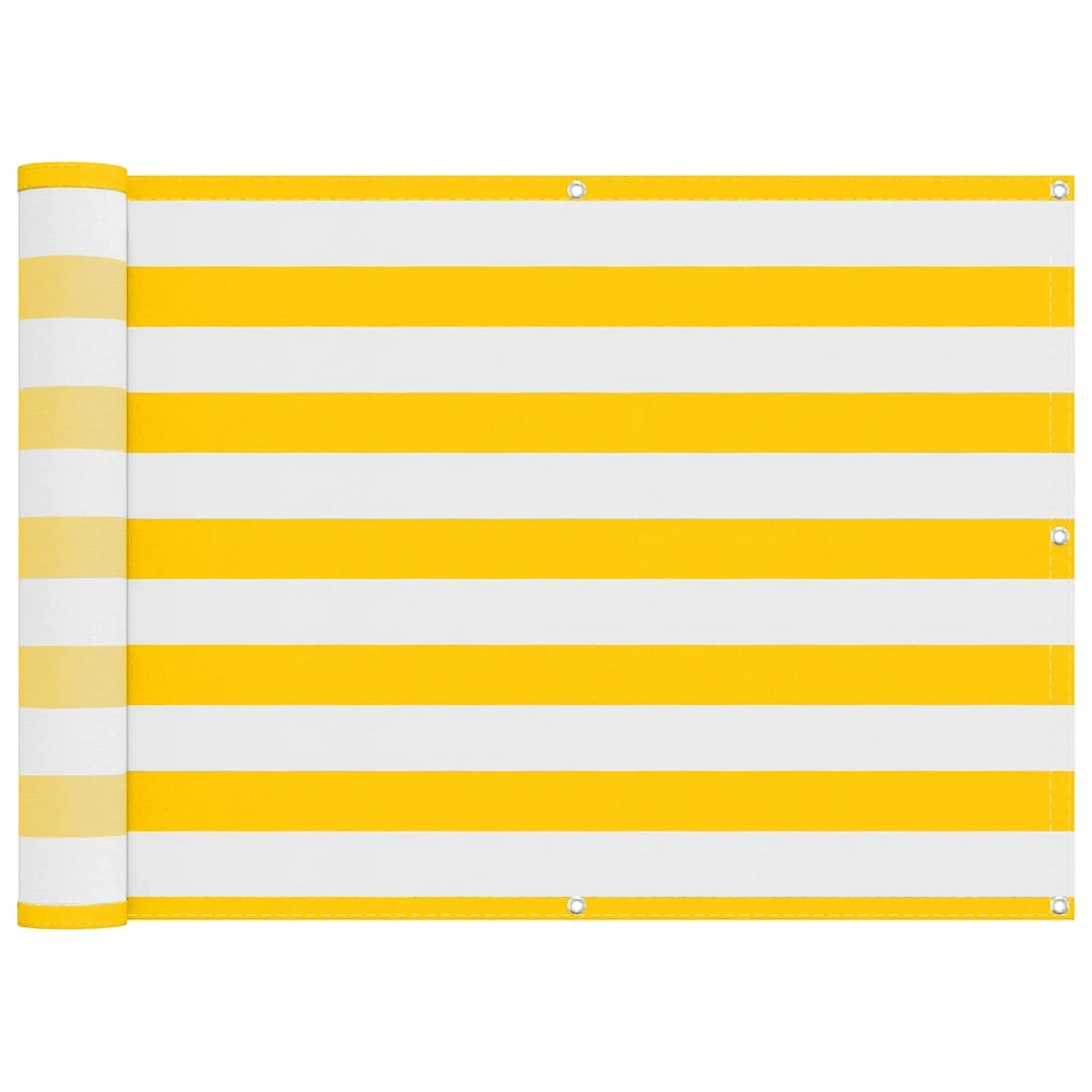 Schermo da balcone-Pannello per balcone Giallo e Bianco 75 x 200 cm