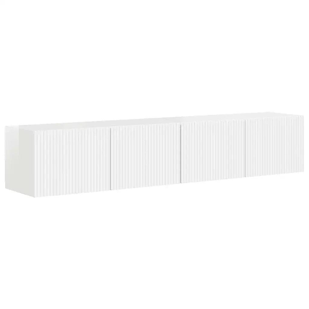 Mobile TV da parete 2 pz-Set di 2 Mobile TV a Muro-Credenza TV Bianco Lucido 60 x 31 x 29.5 cm 287007