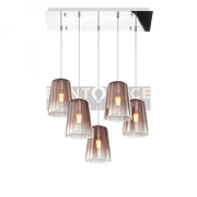 SOSPENSIONE CROMO RETTANGOLARE 5 LUCI RAME 1164CR-S5 R-RA