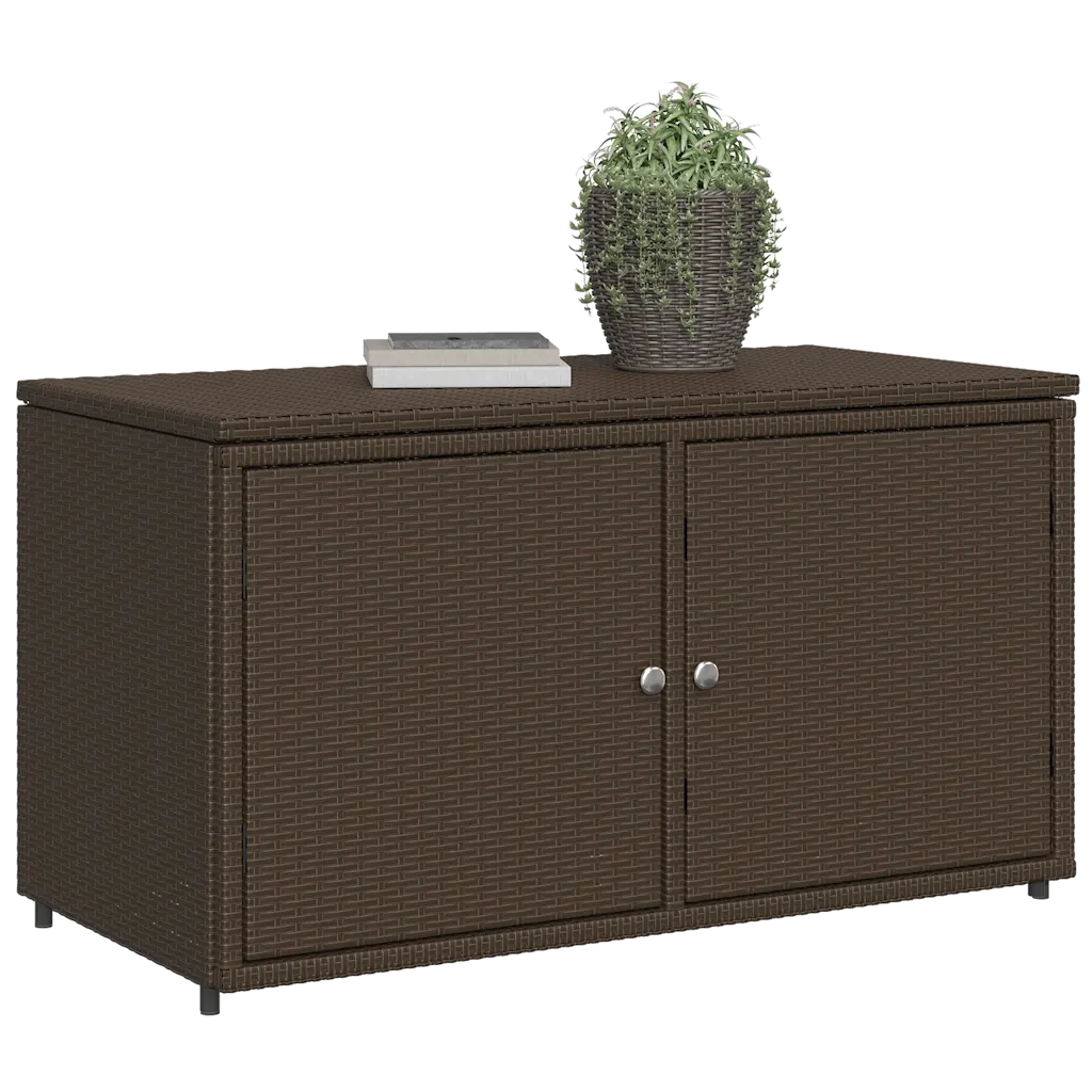 Armadietto Portaoggetti Giardino Marrone 110x55x60,5 Polyrattan 365568