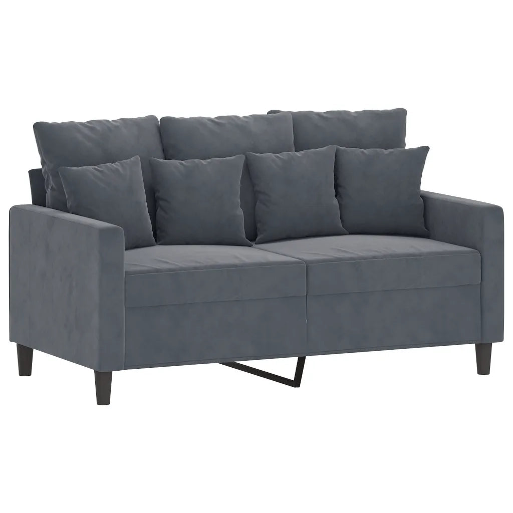 Set di Divani 2 pz con Cuscini Grigio Scuro in Velluto 3201701