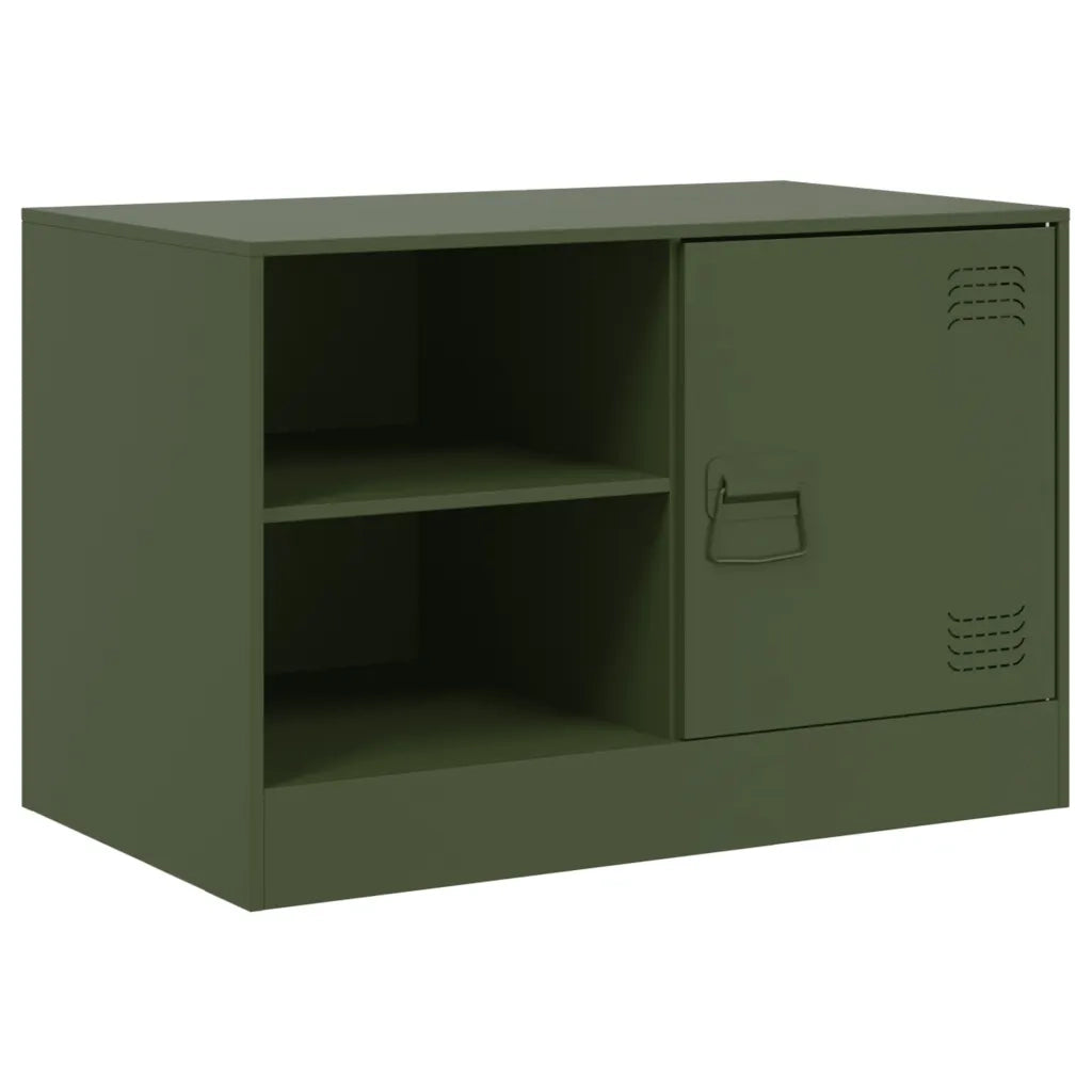Mobili TV 2 pz Verde Oliva 67x39x44 cm in Acciaio 841700