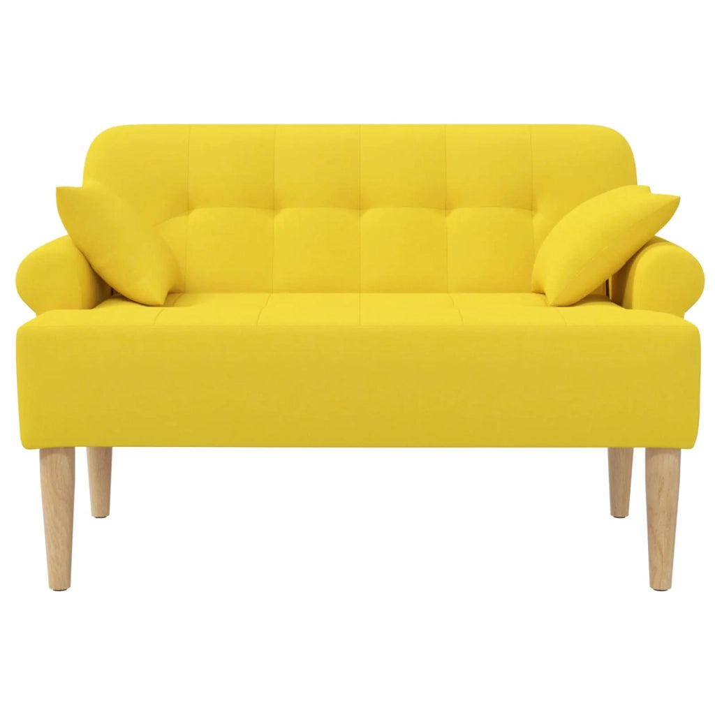 Loveseat con bottoni imbottiti Giallo Chiaro 120 x 65 x 79 cm 42041818