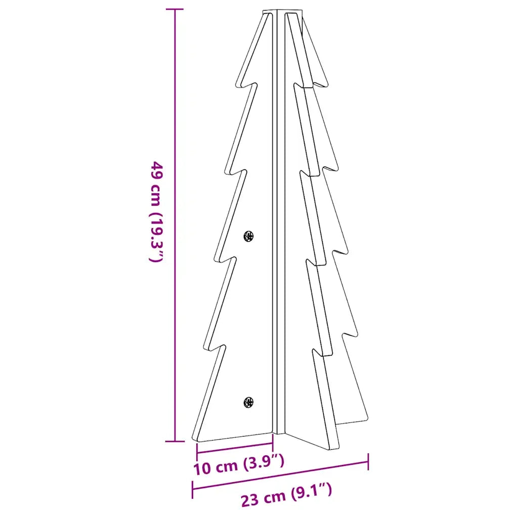 vidaXL Albero di Natale Marrone Cera 49 cm in Legno Massello di Pino