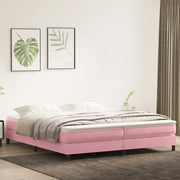 vidaXL Letto a Molle senza Materasso Rosa 200x220 cm in Velluto