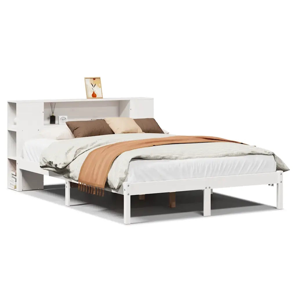 Letto Libreria senza Materasso Bianco 120x190 cm Legno di Pino 3321533