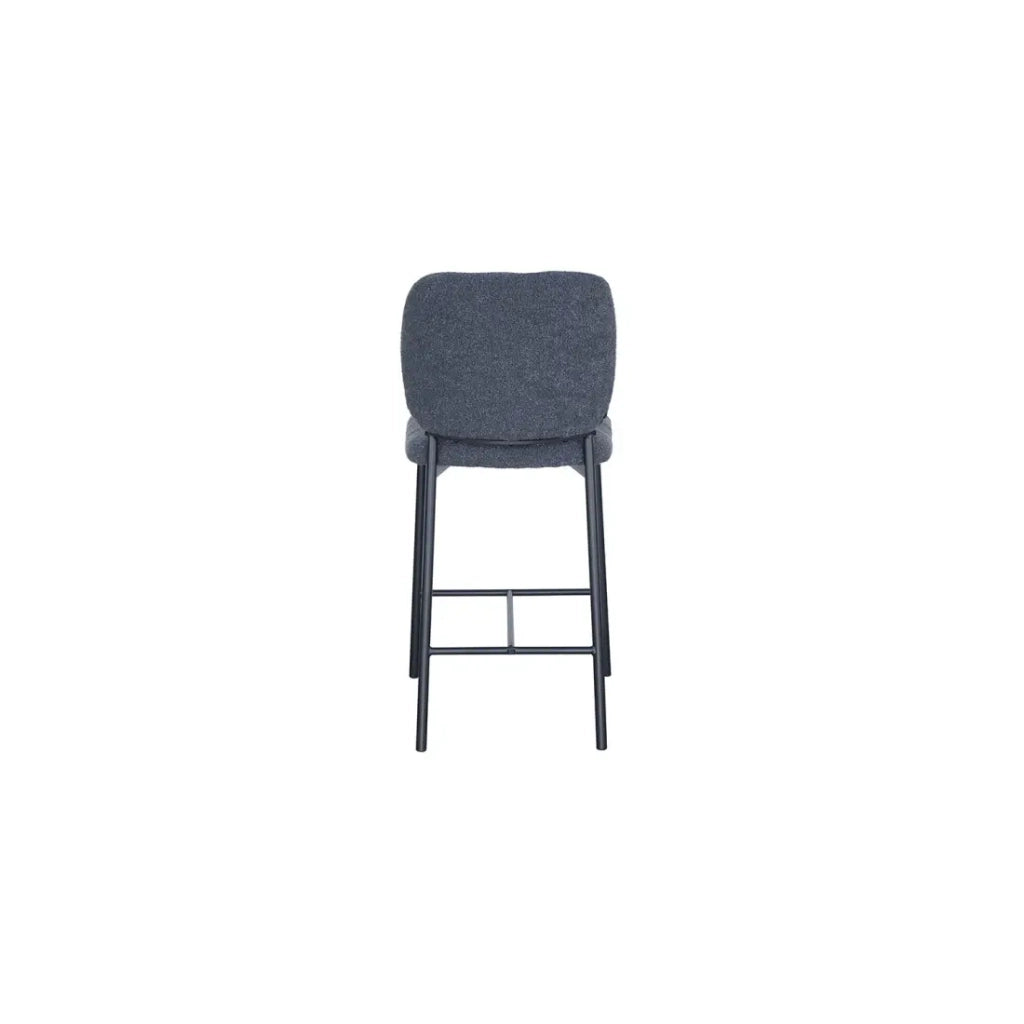 Sedia da banco RITA - Tessuto grigio scuro - Gambe in metallo nero - Altezza 99 cm - Stile design/industriale