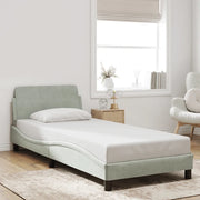 Giroletto-Struttura Letto Dover Grigio Chiaro 90x190 cm Velluto