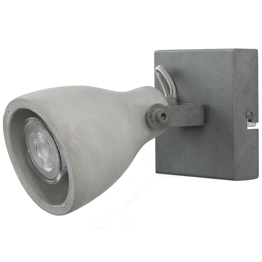 Set di 2 Lampade da Parete applique grigio chiaro cemento naturale paralume regolabile industriale