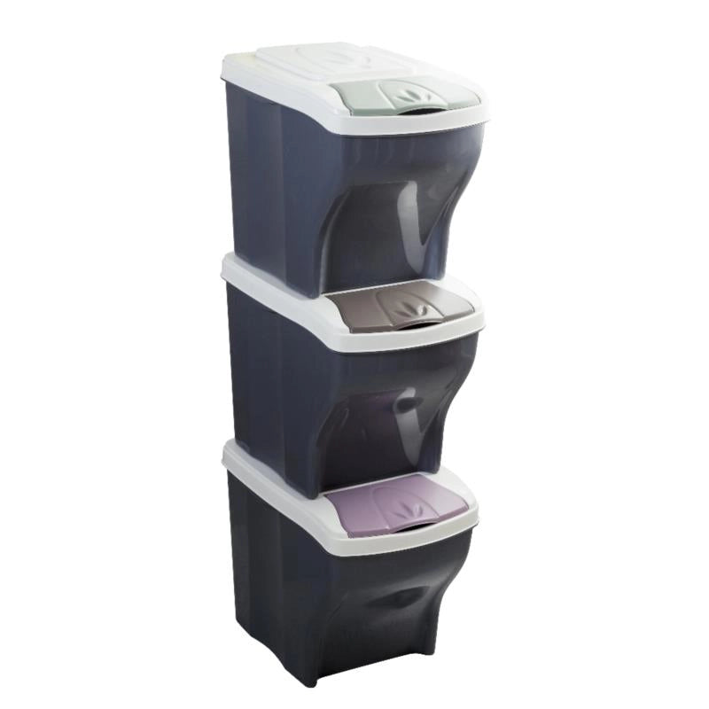 PATTUMIERA RACCOLTA DIFFERENZIATA SET 'POKER TRIS' 20 lt. cm 28 x 40 x 31 h  - BAMA