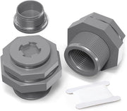 Connettore idraulico 1 1/4" BSP - 2 pezzi - Connettore di serbatoio di acqua in PVC - Impermeabile - Resistente allo shock - Materiale duraturo