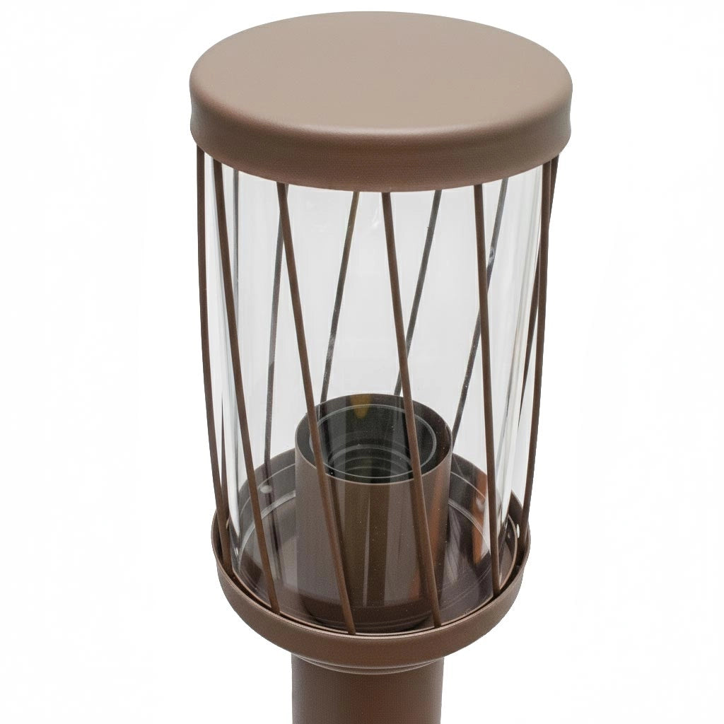 Lampione da giardino marrone LED E27 H50cm in alluminio impermeabile IP54 diffusore trasparente moderno per vialetti e cortile esterno