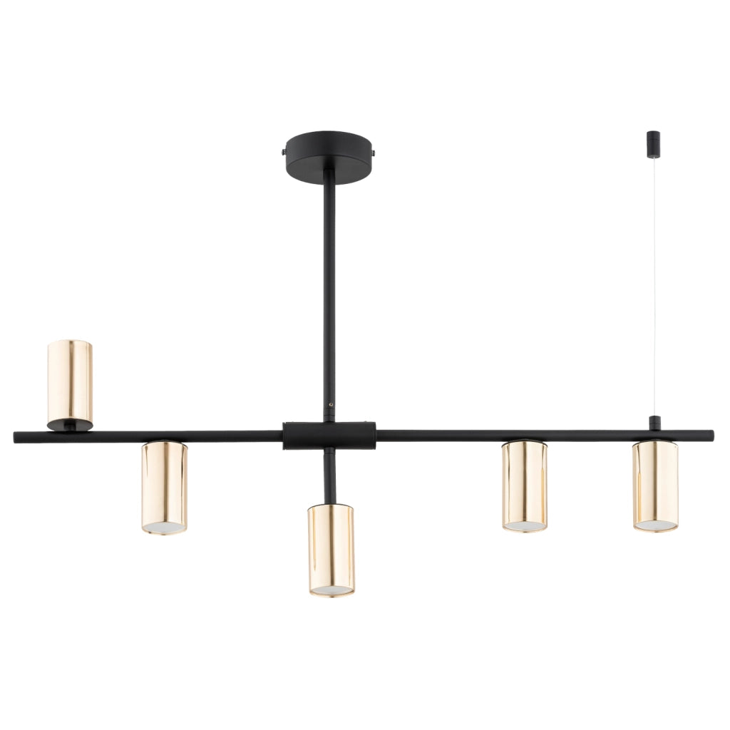 Lampada a sospensione moderna nera oro 5xGU10 SAUR