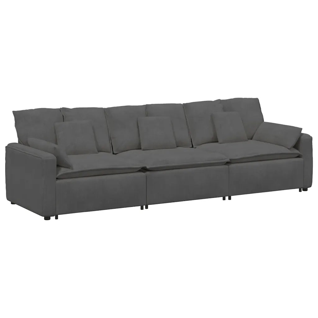 Divano Modulare con Cuscini Grigio Scuro 3321108