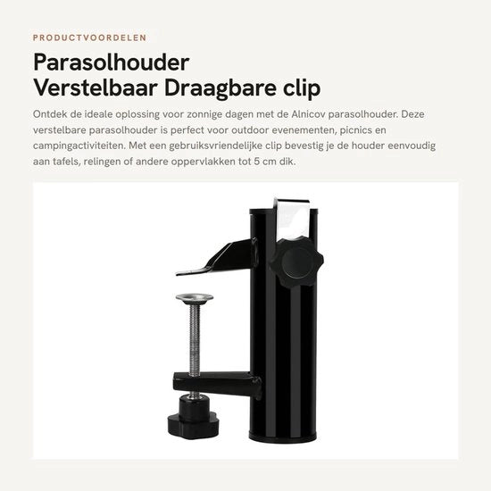 Parasol Supporto Flessibile - Portatile - Supporto per Ombrelli e Bandiere - Beugolo in Metallo - Facile da Installare - Massimo Diametro 5 cm - Standard Paraplu