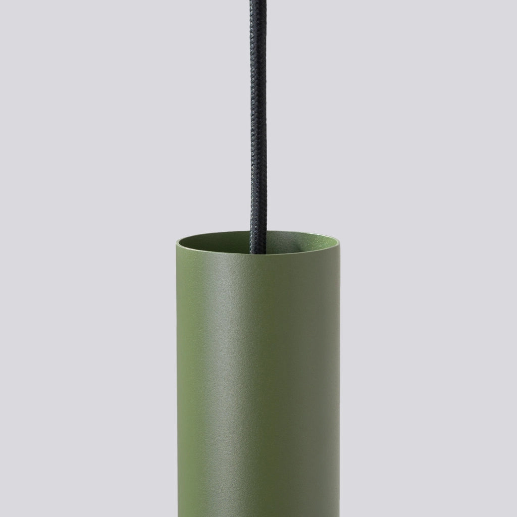 Lampada a sospensione moderna verde oliva tubo 30cm GU10