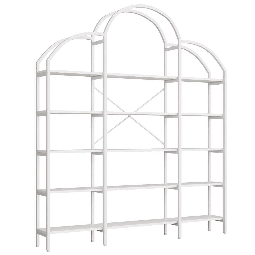 Scaffale moderno a 5 ripiani, bianco