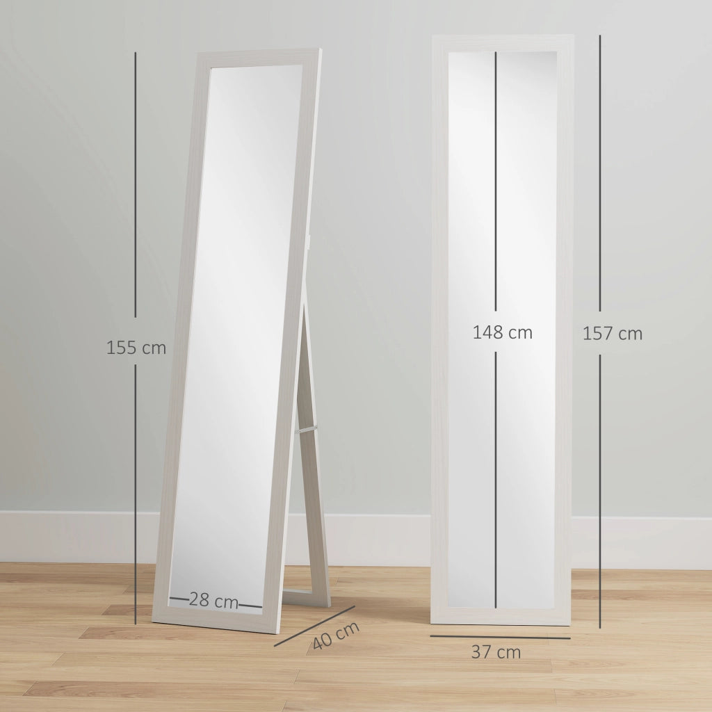 Specchio a Pieno Corpo Inclinabile ¨C Zephmum ¨C Bianco Veteado 157x37 cm