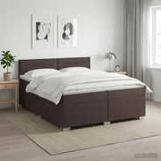 Letto box spring con materasso Marrone Scuro 200 x 200 cm 3450554