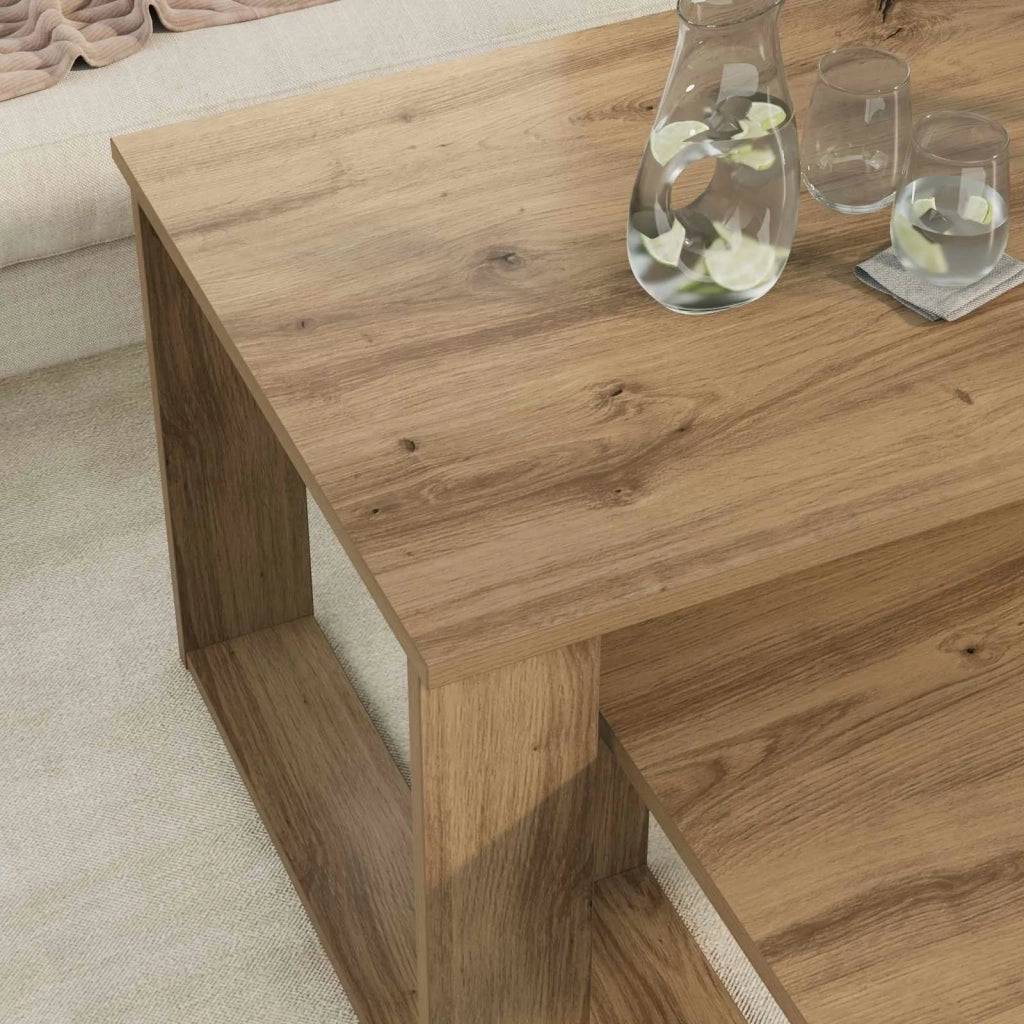Set di Tavolini da Caffè 2 pcs Rovere artigianale 8000139