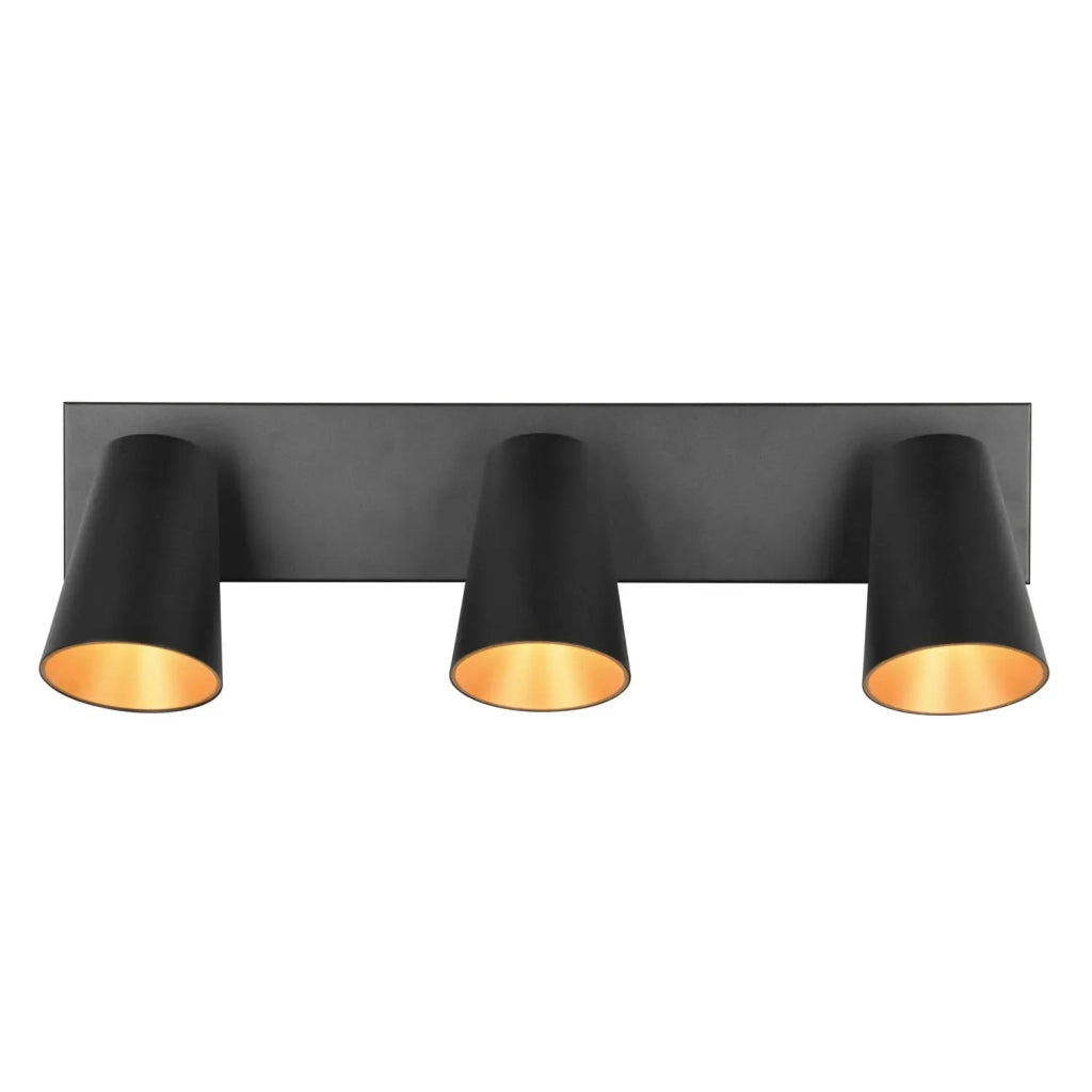 LÚZETE - SPOT SOFFITTO/PARETE 3 LUCI METALLO NERO GU10 SILVANO