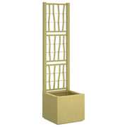 Fioriere | Cassetta per fiori | Vaso da Giardino con Trellis Verde 36 x 36 x 140 cm PP