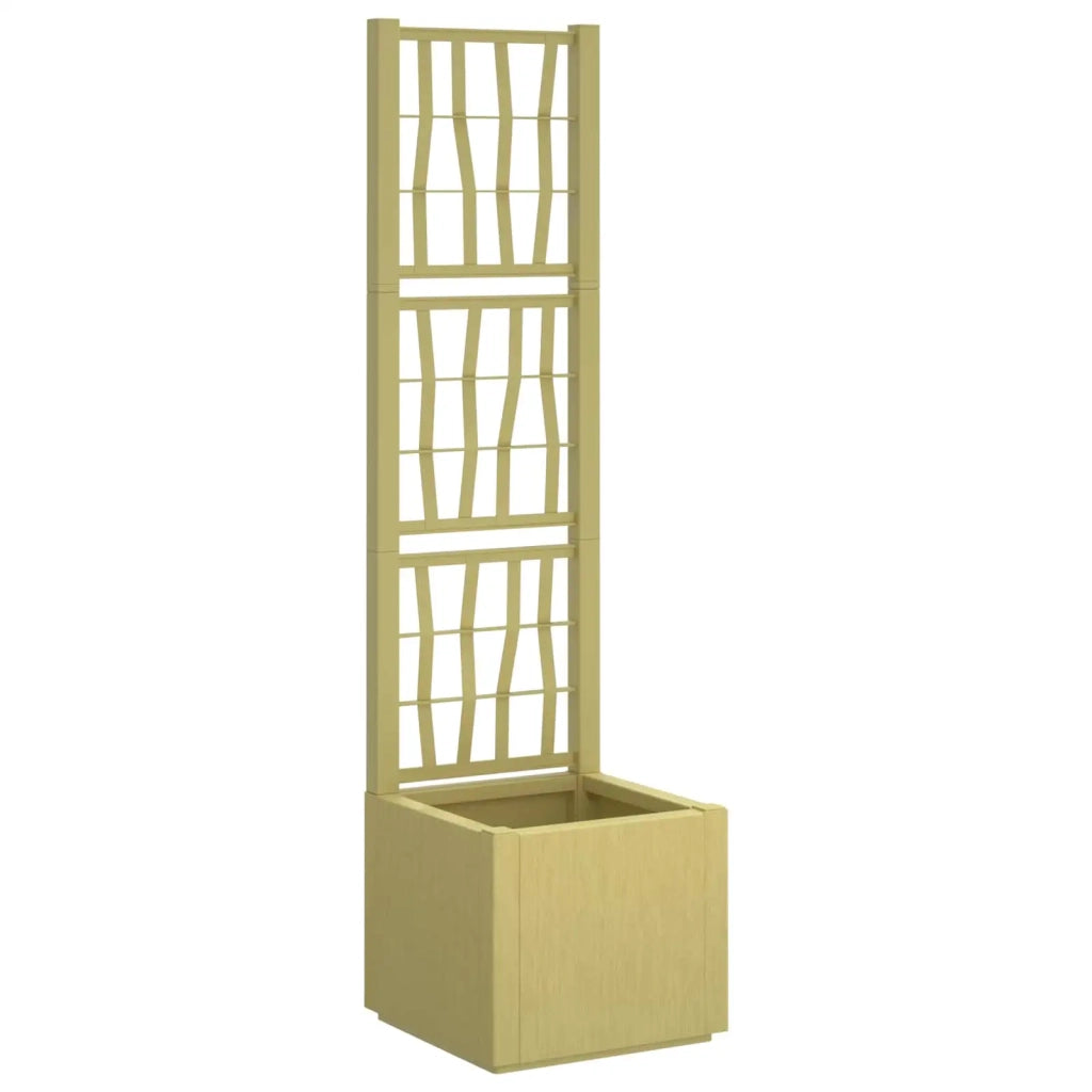 Fioriere | Cassetta per fiori | Vaso da Giardino con Trellis Verde 36 x 36 x 140 cm PP