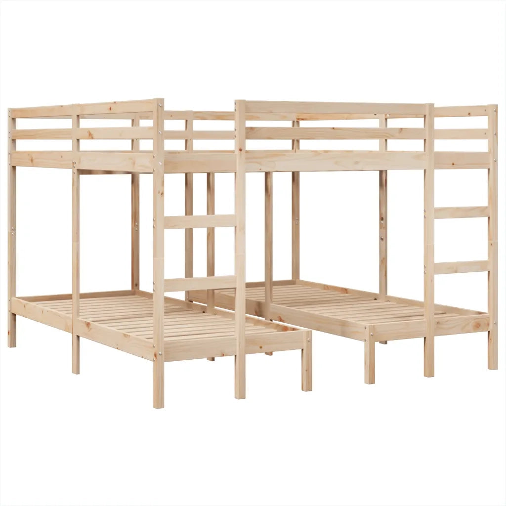 Giroletto Castello Triplo 200x200/80x200cm Legno Massello Pino