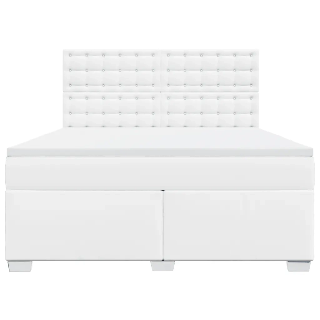 Giroletto a Molle con Materasso Bianco 180x200 cm in Similpelle