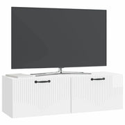 Mobile TV da Muro | Armadietto TV | Mobile Porta TV Bianco Lucido 98 x 31 x 30 cm