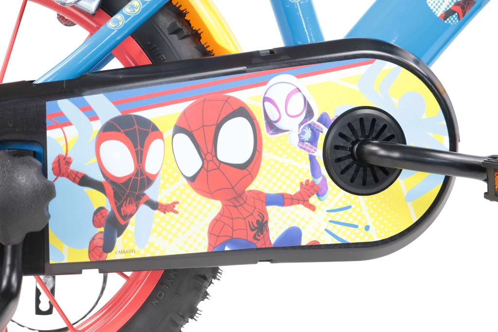 SPIDEY 16, adatta a bambini tra i 5 e i 7 anni, per altezza tra 105 e 135 cm, con borraccia e scudo frontale