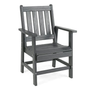 Comoda sedia da giardino per esterni 61,5 x 61 x 95 cm con braccioli accogliente realizzata in HDPE grigio 20_0011174
