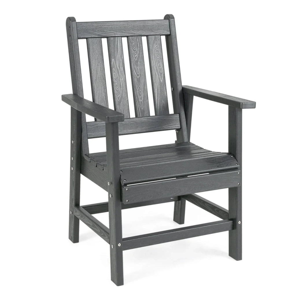 Comoda sedia da giardino per esterni 61,5 x 61 x 95 cm con braccioli accogliente realizzata in HDPE grigio 20_0011174
