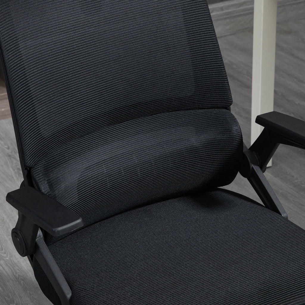 SEDIA da ufficio ergonomica regolabile con poggiatesta rete nera