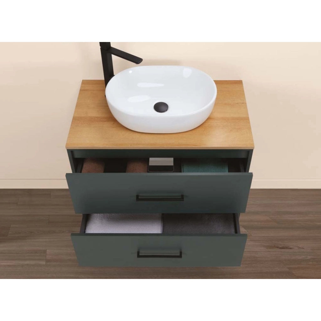 MOBILE BAGNO VENUS 80CM VERDE PETROLIO CON LAVABO E SPECCHIO