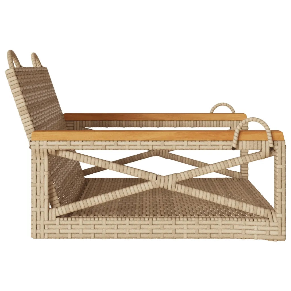 Panca da Giardino | Panchina a Dondolo Beige 63x62x40 cm in Polyrattan