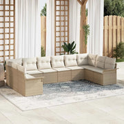Set Divano da Giardino 10 pcs Beige polyrattan 3354210