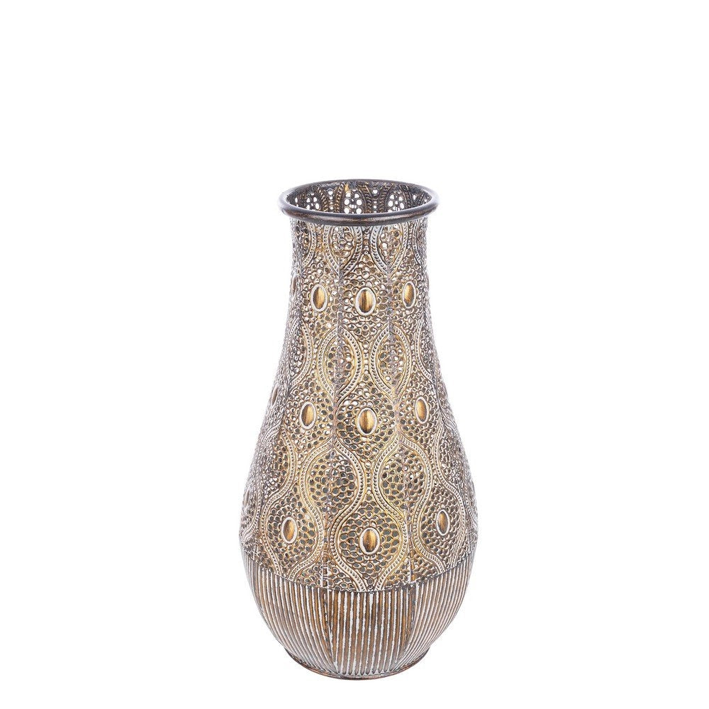 Set 2 Porta Candela Metallo Marrone Stile Boho da Interno - SOPHIE