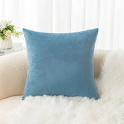 Banchetto in stile nordico con cuscino di piuma, cuscino per la schiena per ufficio, copertura di piuma per cuscini 45*45cm (senza riempimento) - blu