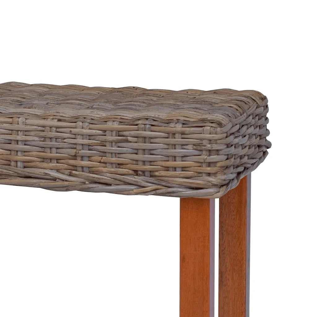 Panca 110 cm in Rattan Naturale Kubu e Massello di Mango cod mxl 41013