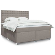 vidaXL Giroletto a Molle con Materasso Tortora 180x200 cm in Tessuto