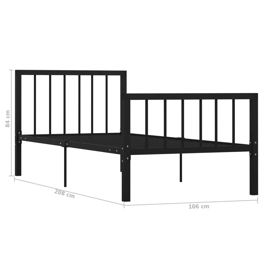 Giroletto-Struttura Letto Nero in Metallo 100x200 cm 934217