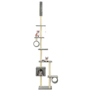 Tiragraffi albero per gatti cuccia per gatti giocattolo peluche sisal 260 cm grigio 3702111