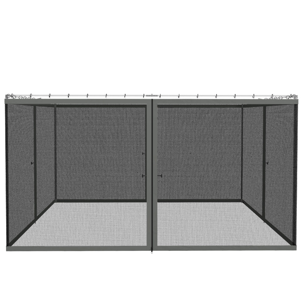 Zanzariere per gazebo giardino ¨C zephmum ¨C 4 pezzi per 3x4m grigio