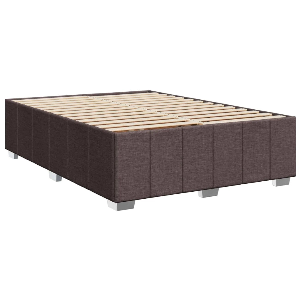 Letto Box Spring LED con Materasso Marrone Scuro 140 x 200 cm 3455629